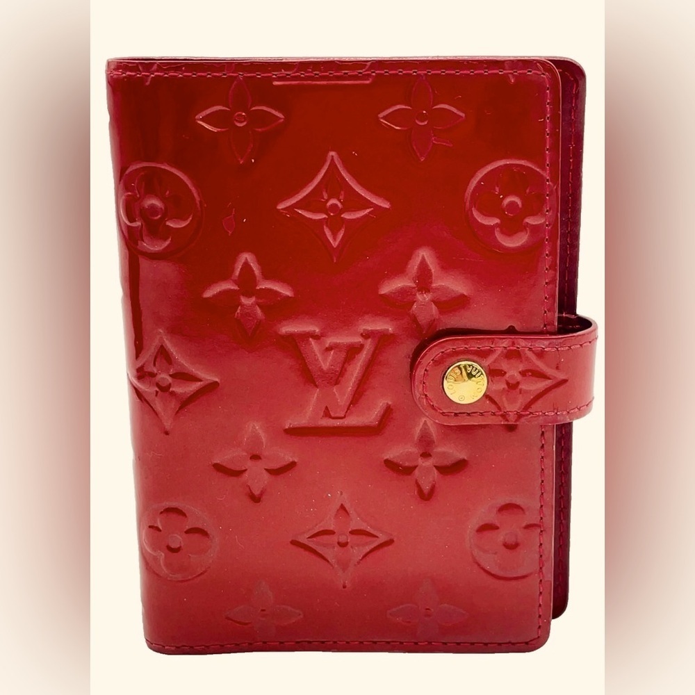 Auth Louis Vuitton Monogram Vernis Agenda PM Notebook Cover W/Box & Dust Bag